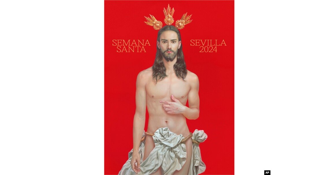 This photo released by the Consejo de Hermandades de Sevilla on Feb. 2, 2024, shows the Seville 2024 poster for the religious Easter Holy Week.
