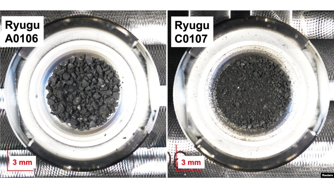 Carbonaceous rock samples retrieved from the asteroid Ryugu. (JAXA/Handout via REUTERS)