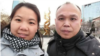 资料照片：中国人权律师余文生和妻子许艳。(照片来自维权网）