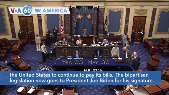 VOA60 America - US Senate Approves Debt Ceiling Deal