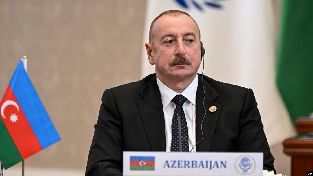 FILE - Azerbaijan's President Ilham Aliyev is seen during a meeting in Tashkent, Uzbekistan, Nov. 9, 2023. (Uzbekistan's Presidential Press Office via AP)