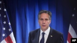 美国国务卿布林肯在北京美国中心举行记者会。（2023年6月19日）