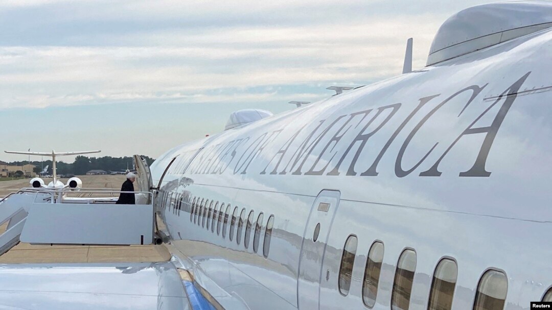 U.S. Treasury Secretary Janet Yellen boards a flight bound for Beijing, China, from Joint Base Andrews, Maryland, July 5, 2023.