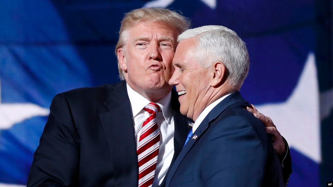 Donald Trump e o candidato a vice-presidente Mike Pence