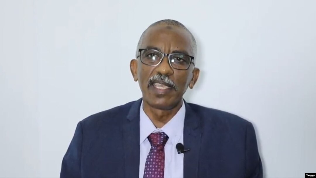 Sudanese politician Wagdi Salih is seen in a screenshot taken from video posted on his Twitter.