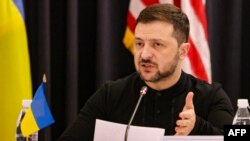 ვოლოდიმირ ზელენსკი, უკრაინის პრეზიდენტი რამშტაინის ბაზაზე გამართულ შეხვედრაზე. 2025 წლის 9 იანვარი. 