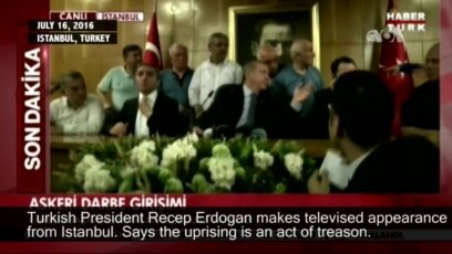 Turkish President Erdogan Denounces Coup Attempt