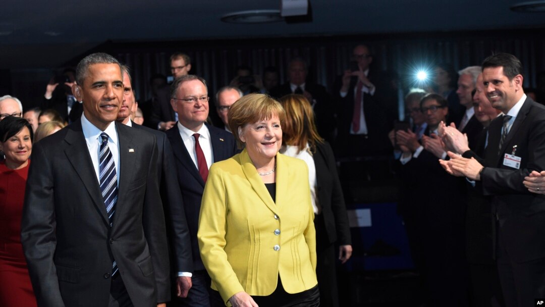 Obama va Merkel Gannoverda, Germaniya, 24-aprel, 2016-yil