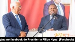 António Costa, primeiro-ministro de Portugal (esq), e Filipe Nyusi, Presidente de Moçambique (esq), Maputo, 1 Setembro 2022
