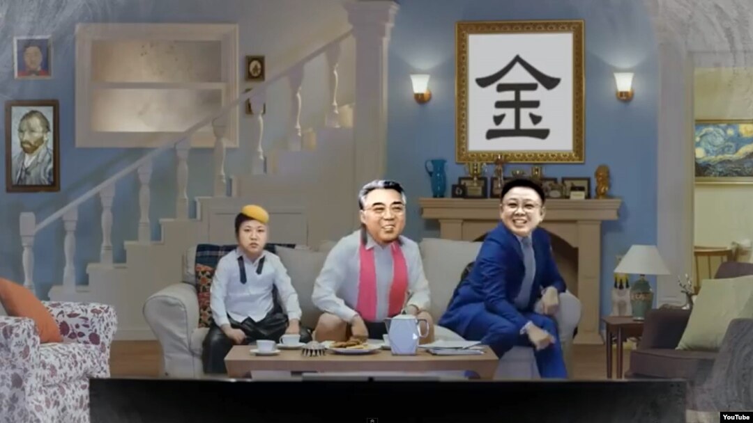 싸이 신곡 ‘대디(Daddy)’의 북한판 패러디 영상 한 장면. 사진 출처 = 유투브(YouTube).