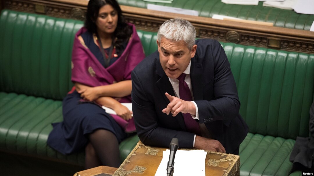 Britain's Minister for Exiting the European Union Stephen Barclay speaks during debate in the House of Commons in London, Sept. 4, 2019. 