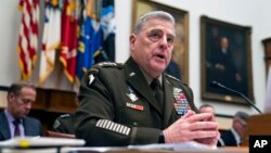 Chairman of the Joint Chiefs of Staff Gen. Mark Milley speaks during a House Armed Services Committee hearing on the fiscal year 2023 defense budget, in Washington, April 5, 2022.