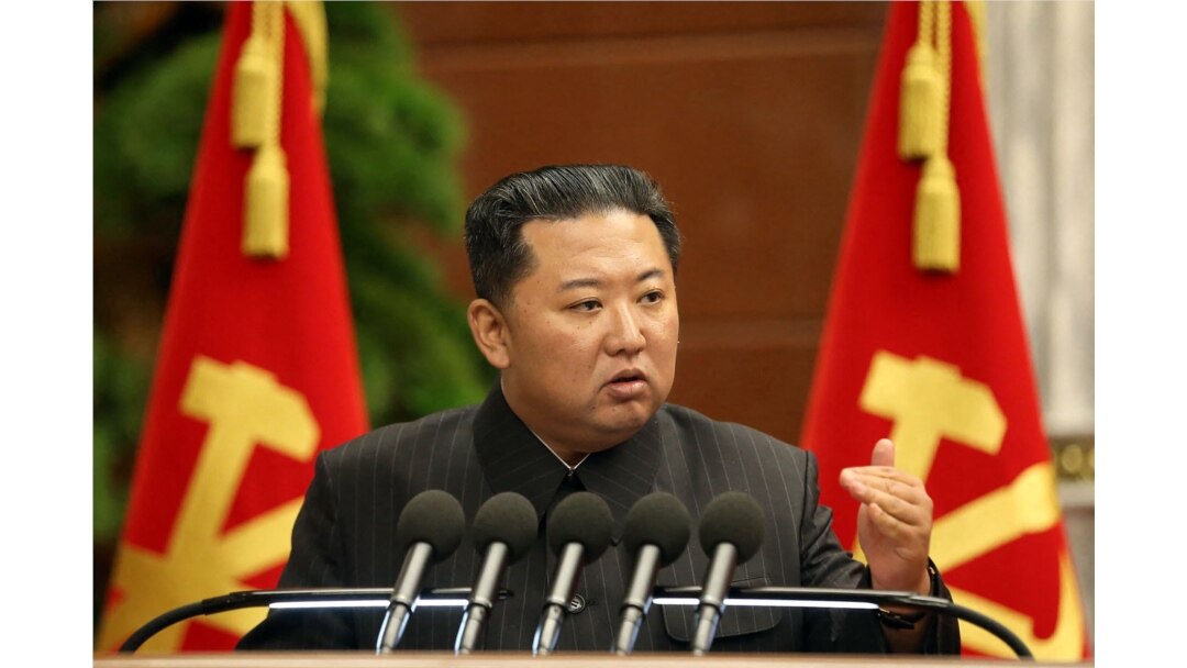 FILE - North Korean leader Kim Jong Un speaks at the office of the Party Central Committee in Pyongyang in this picture taken September 2, 2021 and released from North Korea's official Korean Central News Agency. (Photo by STR/KCNA via KNS/AFP)