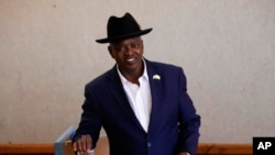 Presidente do Botsuana e candidato presidencial do Partido Democrático do Botswana (BDP), Mokgweetsi Masisi