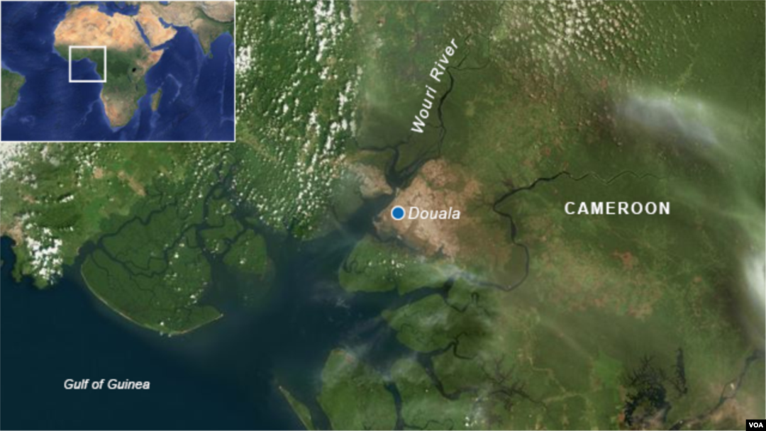 Map of Douala, Cameroon