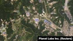 衛星圖像顯示北韓導彈基地資料圖。