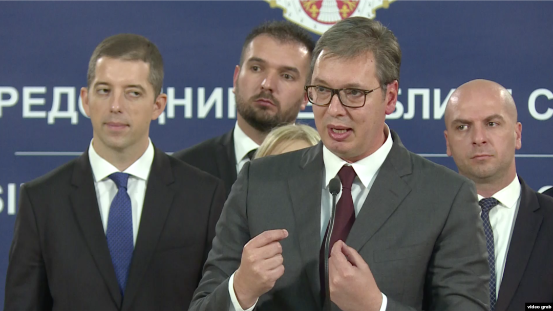 ARHIVA - Predsednik Srbije Aleksandar Vučić tokom konferencije za novinare u Predsedništvu Srbije, u Beogradu, 4. oktobra 2019. (Foto: Video greb, sajt predsednika Republike Srbije)