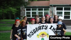 FILE - A group of girl scouts posing for a photo at Catoctin Park in Maryland. (photo by Diaa Bekheet)