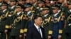 资料照：中共建政75周年之前,中国领导人习近平在天安门广场的人民英雄纪念碑前出席纪念仪式。（2024年9月30日）