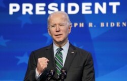 U.S. President-elect Joe Biden introduces key members of his White House science team at his transition headquarters in Wilmington, Delaware, Jan. 16, 2021.