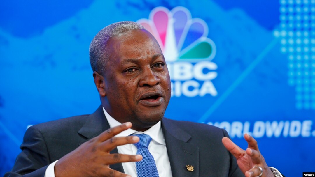 FILE - Ghana's President John Dramani Mahama.