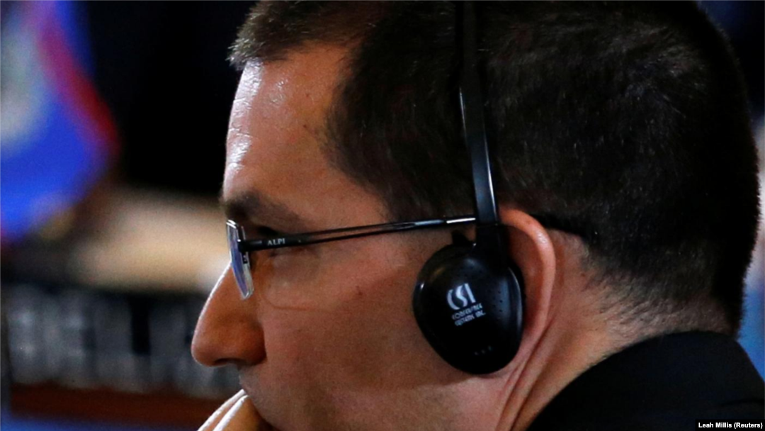 El canciller de Venezuela, Jorge Arreaza, en la reunión de la OEA en Washington, jun 4, 2018. REUTERS/Leah Millis