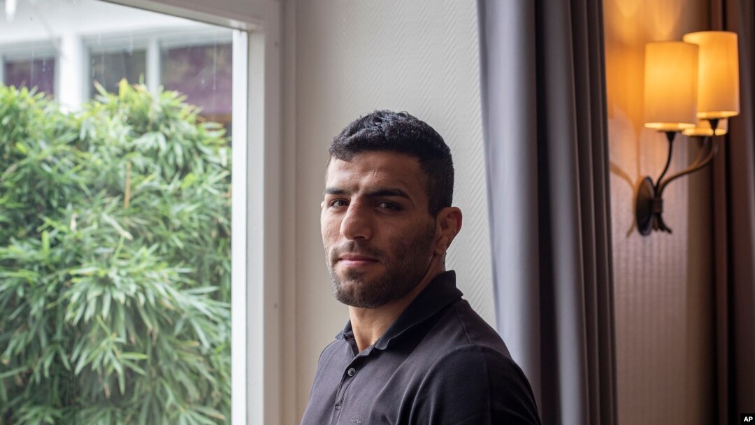 Iranian judoka Saeid Mollaei poses for a portrait photo at an undisclosed southern city of Germany, Sept. 12, 2019.