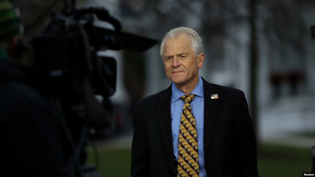 FILE - White House trade adviser Peter Navarro is interviewed outside of the White House in Washington, Dec. 4, 2018. 
