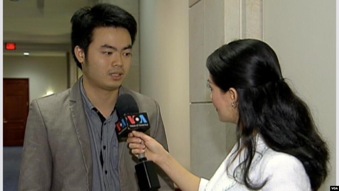 Blogger Nguyen Anh Tuan at the Tom Lantos Human Rights Commission hearing on Capitol HiIl in Washington, D.C., Jan. 16, 2014. 