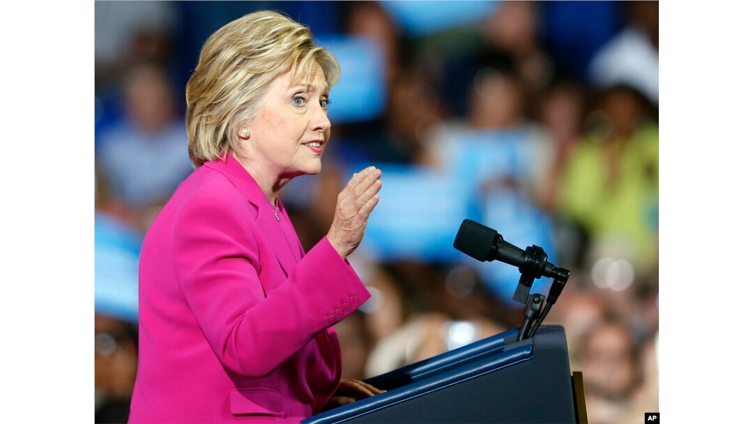 FILE - Democratic presidential candidate Hillary Clinton speaks during a campaign rally in Charlotte, North Carolina, July 5, 2016.