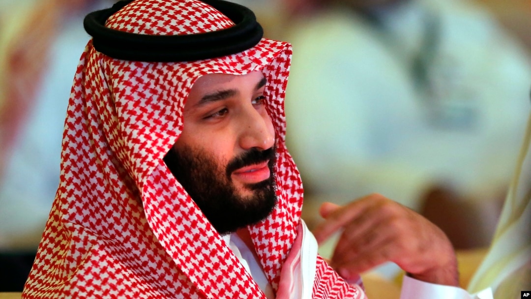 Saudi Crown Prince, Mohammed bin Salman attends the second day of the Future Investment Initiative conference, in Riyadh, Saudi Arabia, Oct. 24, 2018. 