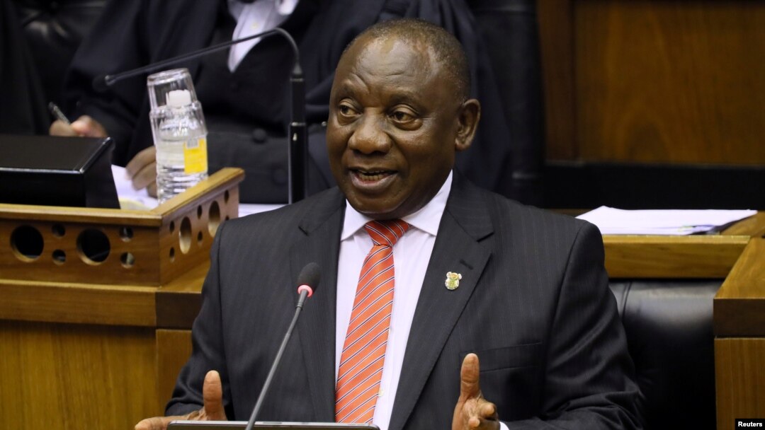 President Cyril Ramaphosa delivers his State of the Nation address at parliament in Cape Town, South Africa, February 13, 2020. REUTERS/Sumaya Hisham