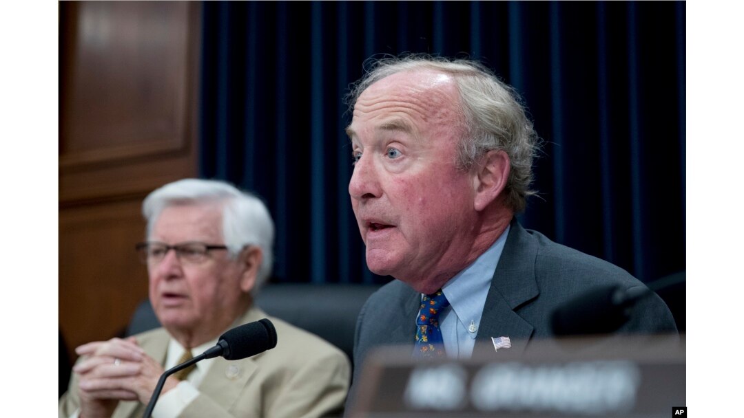 Chairman Rep. Hal Rogers, R-Ky., left, listens as House Appropriations Chairman Rodney Frelinghuysen, R-N.J., speaks as U.S. Ambassador to the UN Nikki Haley testifies on Capitol Hill in Washington, June 27, 2017.