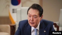 南韓總統尹錫悅2022年11月28日在總統辦公室接受路透社專訪。