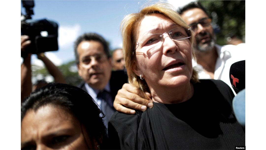 Venezuela's chief prosecutor Luisa Ortega Diaz is seen in front of the public prosecutor's office in Caracas, Venezuela, Aug. 5, 2017.