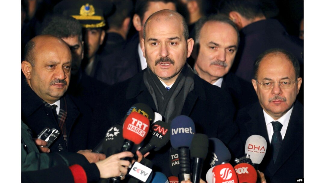 Turkish Minister of Interior, Suleyman Soylu speaks to journalists in Ankara on Dec. 19, 2016.