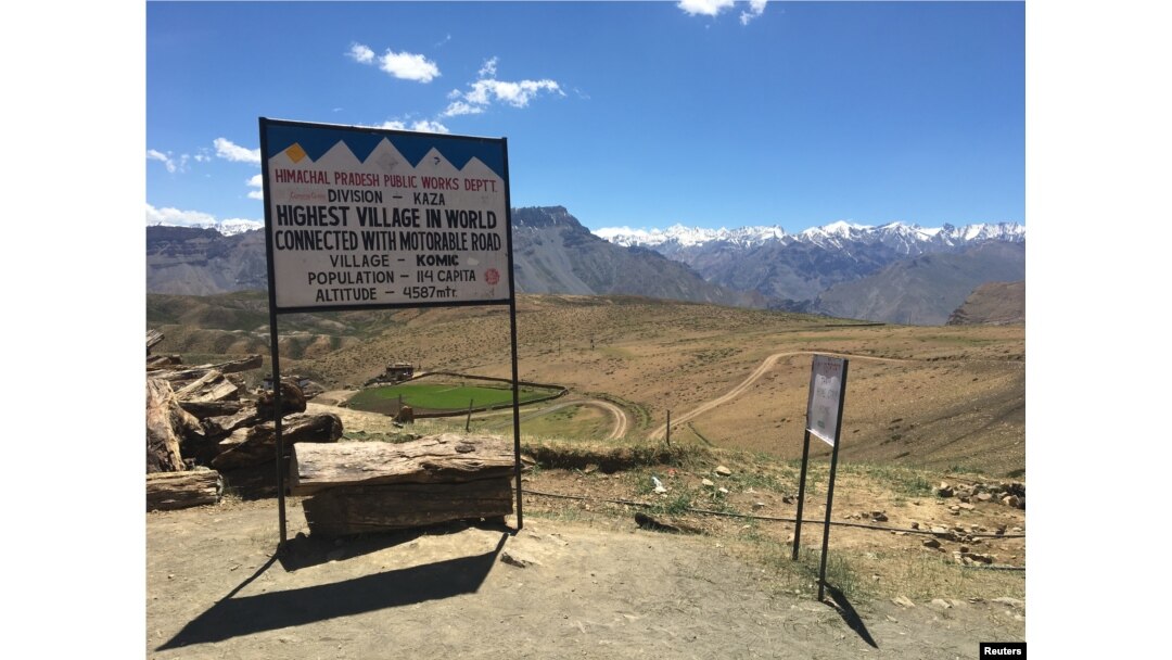 At 4,587 meters (15,050 feet), Komik village - located in Spiti Valley in India's northern state of Himachal Pradesh state - is one of the world's highest human settlements with a road, July 4, 2017..
