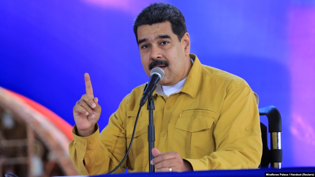 Venezuela's President Nicolas Maduro speaks during a meeting in a hospital for budget approval for its reconstruction in La Guaira, Venezuela, April 6, 2018.