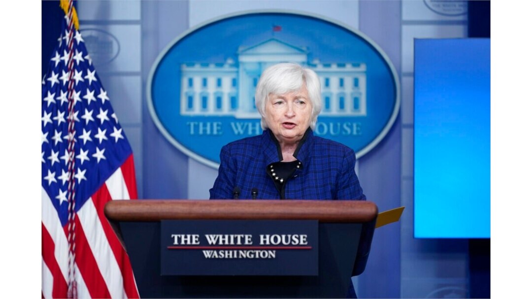 Treasury Secretary Janet Yellen speaks during a press briefing at the White House, May 7, 2021.