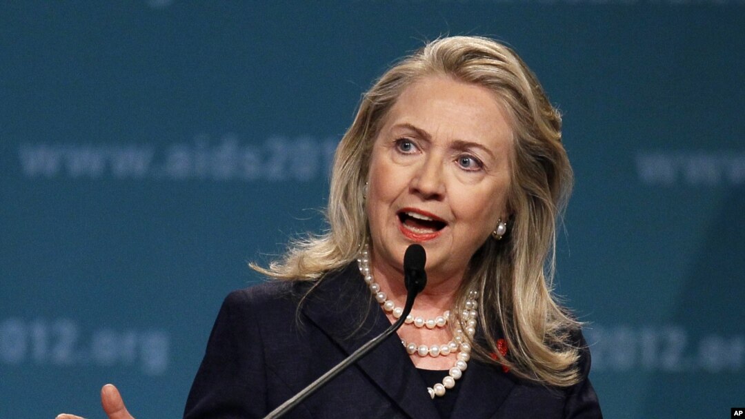Secretary of State Hillary Rodham Clinton speaks at the XIX International Aids Conference, July 23, 2012, in Washington.