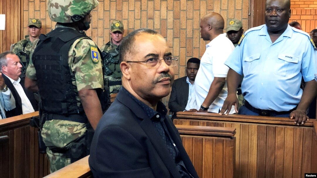 FILE - Mozambique's former finance minister Manuel Chang appears in court during an extradition hearing in Johannesburg, South Africa, Jan. 8, 2019. 
