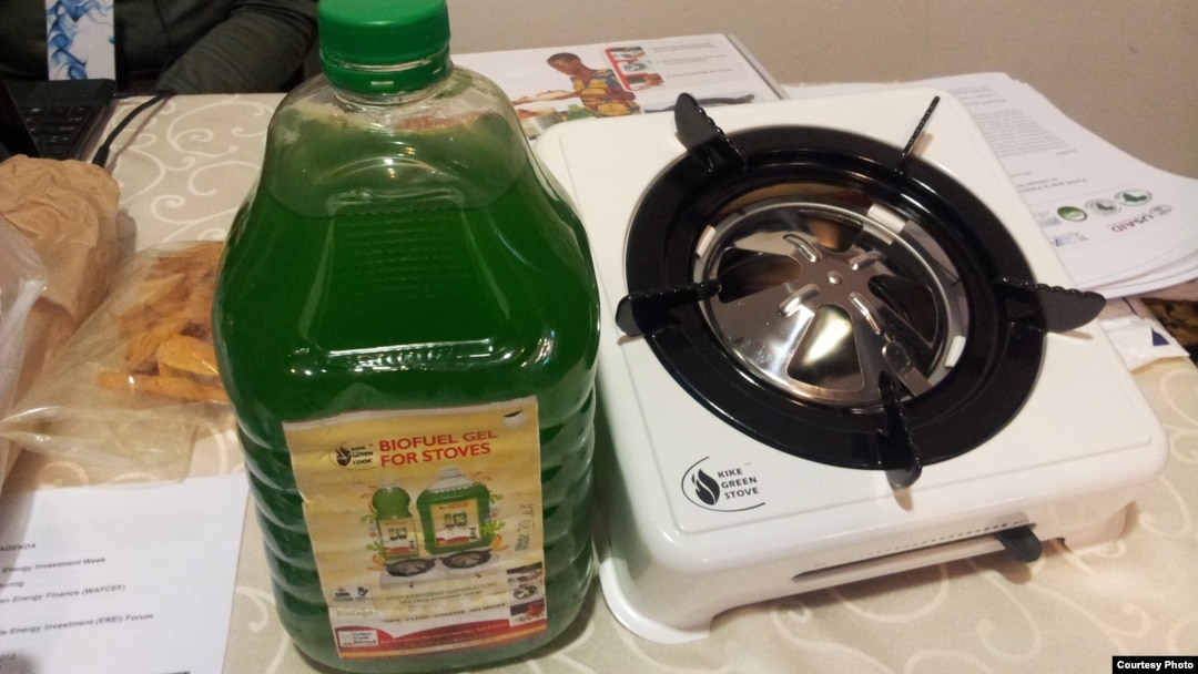 Biofuel offers a cleaner, safer source of fuel for Nigerian cookstoves. (VOA/Joana Mantey)
