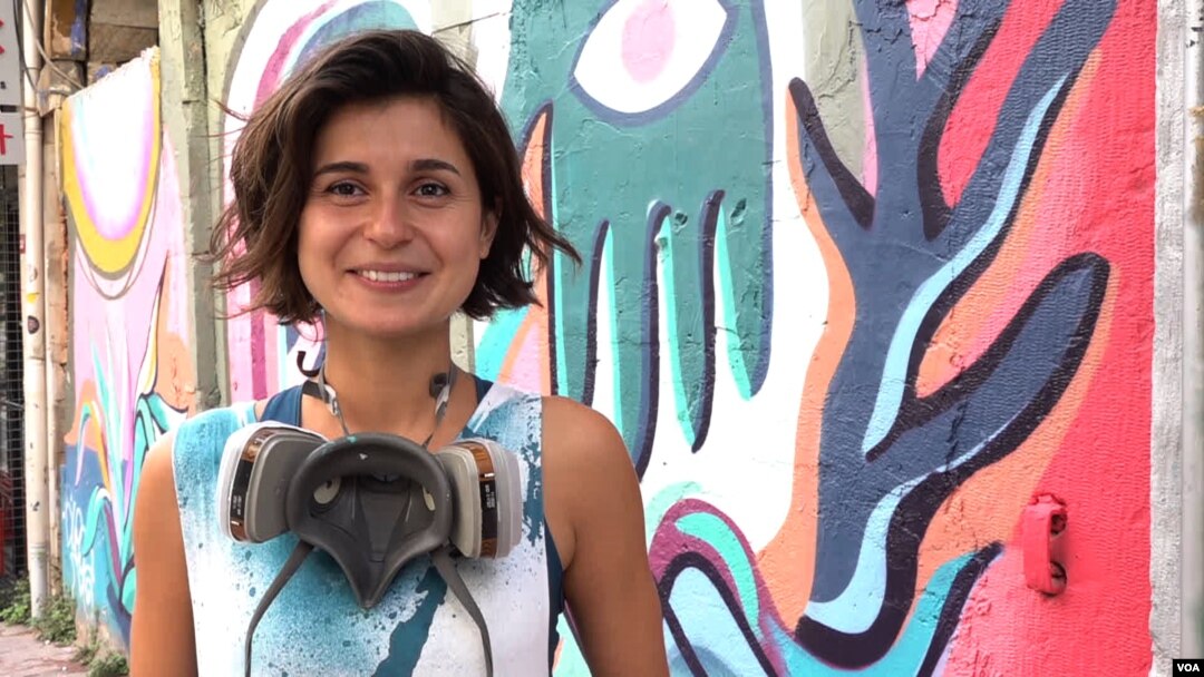 Gamze Yalcin is among a growing number of women graffiti artists in Istanbul. She does most of her work in Istanbul’s trendy Tophane district.