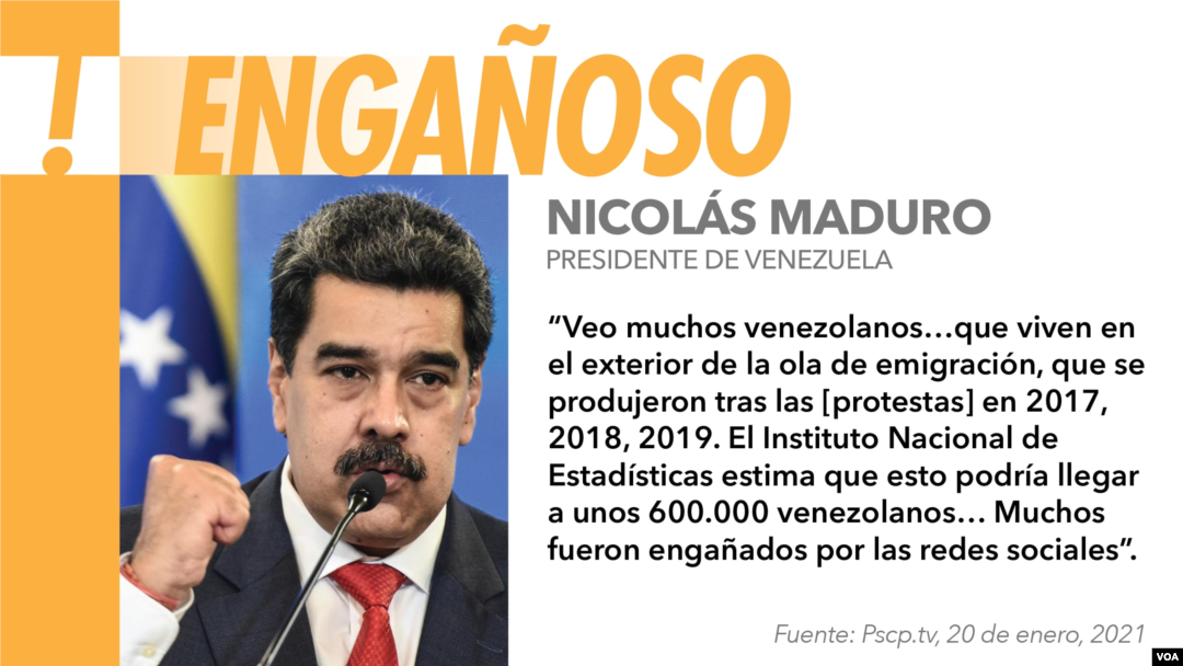 En un discuro, Nicolás Maduro habló de 600.000 venezolanos que huyeron del país desde 2017 y dijo que "fueron en busca de una oportunidad de vida, una oportunidad económica".