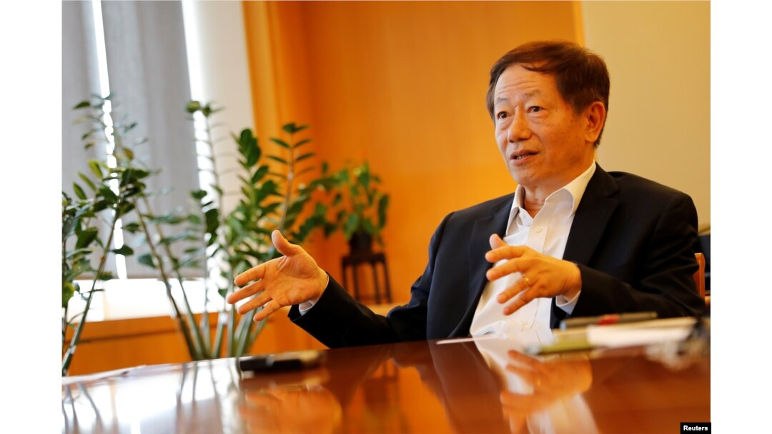 台灣半導體巨頭TSMC主席劉德音在接受採訪。(2018年8月31日)