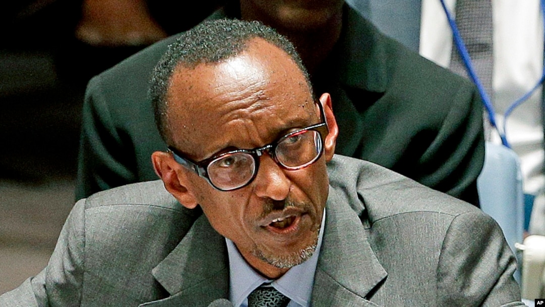 FILE- Rwandan President Paul Kagame.