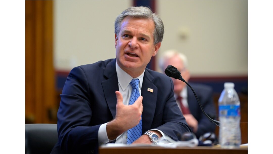 Federal Bureau of Investigation Director Christopher Wray testifies before a House Committee on Homeland Security hearing, on Capitol Hill in Washington, Sept. 17, 2020.