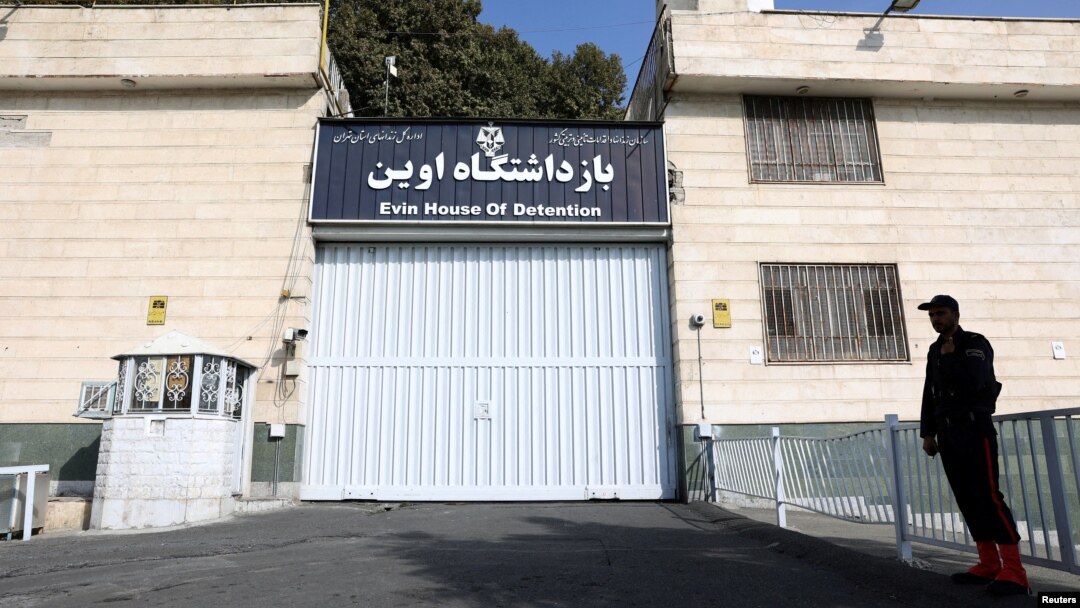 FILE - The entrance of Evin prison is seen in Tehran, Iran, Oct. 17, 2022. (Majid Asgaripour/WANA via Reuters)