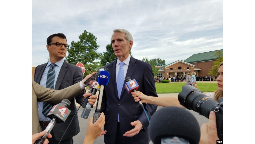 Senator Rob Portman, Republican of Ohio, blames the North Korean regime for the death of Otto Warmbier, who was held captive in North Korea for more than a year and died after returning home in a coma last week. (Photo: Ham Jiha / VOA Korean Service)