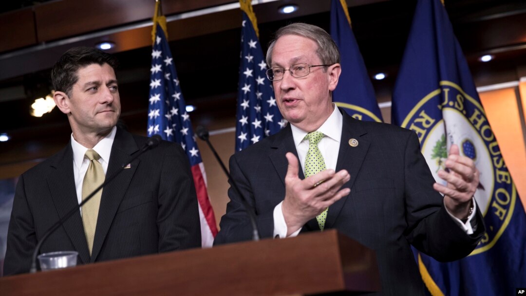 House Speaker Paul Ryan, R-Wis., left, is joined by House Judiciary Committee Chairman Bob Goodlatte, R-Va., right, as the Republican-led House pushes ahead on legislation to crack down on illegal immigration, during a news conference at the Capitol in Washington, Thursday, June 29, 2017.
